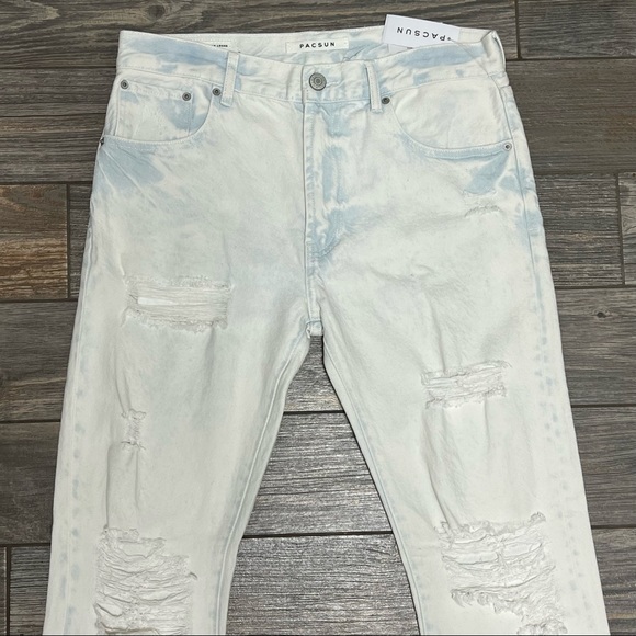 NWT $59.95 Pacsun Vintage Loose Jeans Bleach 28 30 31 36 Men's Ripped - Picture 5 of 14